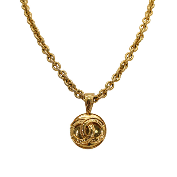 VINTAGE CHANEL NECKLACE COCOMARK GOLD ACCESSORY 94P 90335638