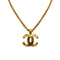VINTAGE CHANEL NECKLACE COCOMARK GOLD ACCESSORY 94P 90338259