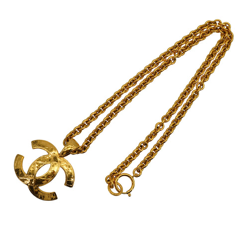 VINTAGE CHANEL NECKLACE COCOMARK GOLD ACCESSORY 94P 90338259