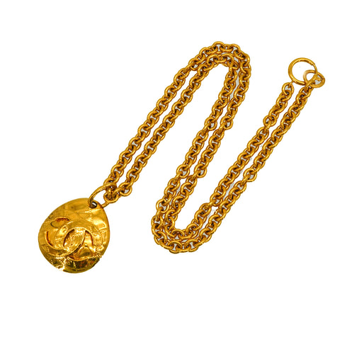 VINTAGE CHANEL NECKLACE COCOMARK GOLD ACCESSORY 94P 90347793