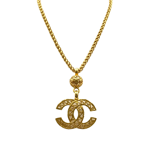VINTAGE CHANEL NECKLACE COCOMARK GOLD ACCESSORY 95A 90327889