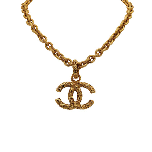 VINTAGE CHANEL NECKLACE COCOMARK GOLD ACCESSORY 95A 90335893
