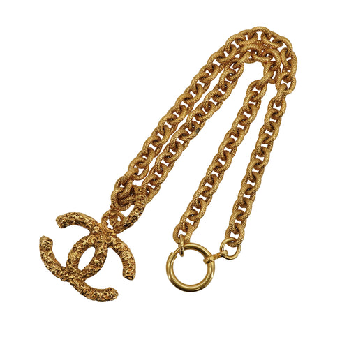 VINTAGE CHANEL NECKLACE COCOMARK GOLD ACCESSORY 95A 90335893
