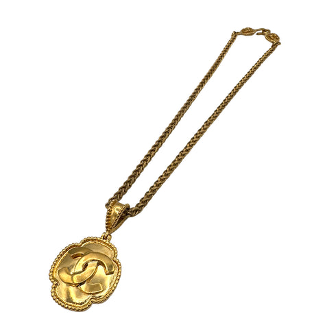 VINTAGE CHANEL NECKLACE COCOMARK GOLD ACCESSORY 96A 90323098