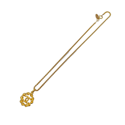 VINTAGE CHANEL NECKLACE COCOMARK GOLD ACCESSORY 90326640