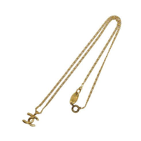 VINTAGE CHANEL NECKLACE COCOMARK GOLD ACCESSORY 90330658