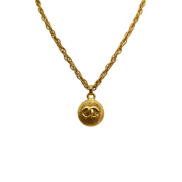 VINTAGE CHANEL NECKLACE COCOMARK GOLD ACCESSORY 90330680