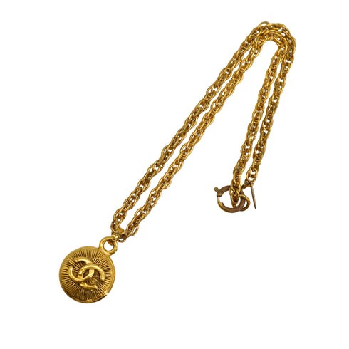 VINTAGE CHANEL NECKLACE COCOMARK GOLD ACCESSORY 90330680