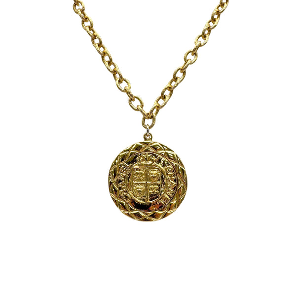 VINTAGE CHANEL NECKLACE COCOMARK LOGO LION GOLD ACCESSORY 90328932