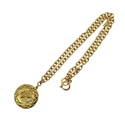 VINTAGE CHANEL NECKLACE COCOMARK LOGO LION GOLD ACCESSORY 90328932