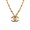 VINTAGE CHANEL NECKLACE COCOMARK RHINESTONE GOLD ACCESSORY 90321037