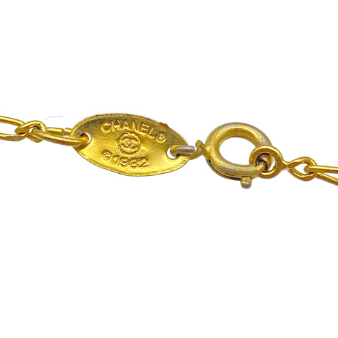 VINTAGE CHANEL NECKLACE COCOMARK RHINESTONE GOLD ACCESSORY 90325270