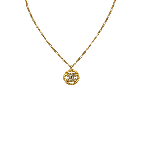 VINTAGE CHANEL NECKLACE COCOMARK RHINESTONE GOLD ACCESSORY 90326867