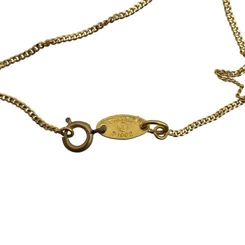 VINTAGE CHANEL NECKLACE COCOMARK RHINESTONE GOLD ACCESSORY 90328935