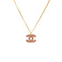 VINTAGE CHANEL NECKLACE COCOMARK RHINESTONE PINK GOLD ACCESSORY 02P 90319663