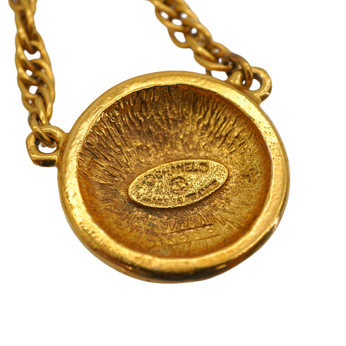 VINTAGE CHANEL NECKLACE COCOMARK ROUND GOLD ACCESSORY 90331834