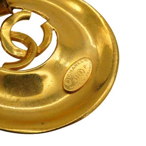 VINTAGE CHANEL NECKLACE COCOMARK ROUND GOLD ACCESSORY 93P 90347859