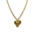 VINTAGE CHANEL NECKLACE HEART COCOMARK GOLD ACCESSORY 93P 90328001