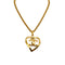 VINTAGE CHANEL NECKLACE HEART COCOMARK GOLD ACCESSORY 95P 90327104