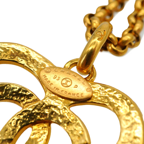 VINTAGE CHANEL NECKLACE HEART COCOMARK GOLD ACCESSORY 95P 90327104
