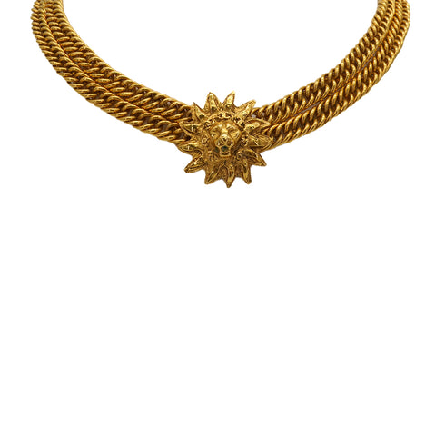 VINTAGE CHANEL NECKLACE LION MOTIF GOLD ACCESSORY 90348349