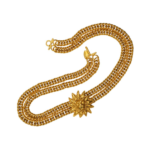 VINTAGE CHANEL NECKLACE LION MOTIF GOLD ACCESSORY 90348349