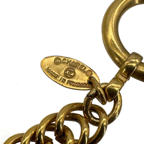 VINTAGE CHANEL NECKLACE LOUPE COCOMARK MATELASSE GOLD ACCESSORY 90322931