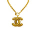 VINTAGE CHANEL NECKLACE MATELASSE COCOMARK GOLD ACCESSORY 90325616
