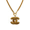 VINTAGE CHANEL NECKLACE MATELASSE COCOMARK GOLD ACCESSORY 90335763