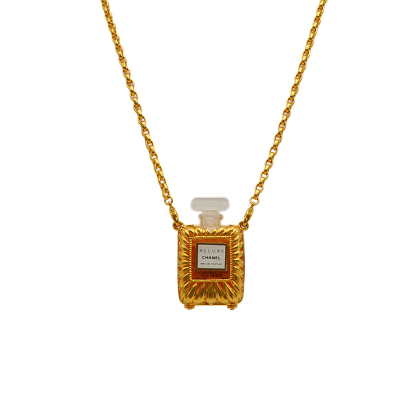VINTAGE CHANEL NECKLACE PERFUME ALLURE GOLD ACCESSORY 90334176