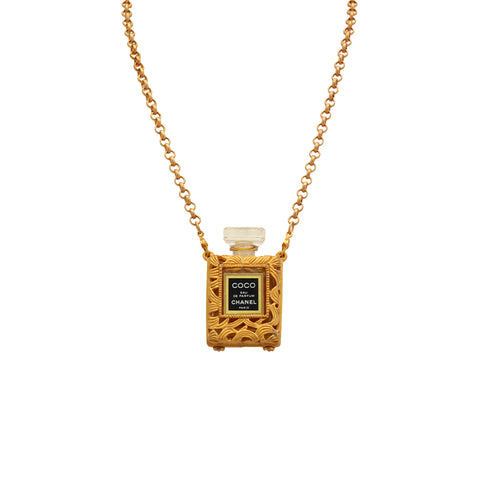 VINTAGE CHANEL NECKLACE PERFUME COCO GOLD ACCESSORY 90335011