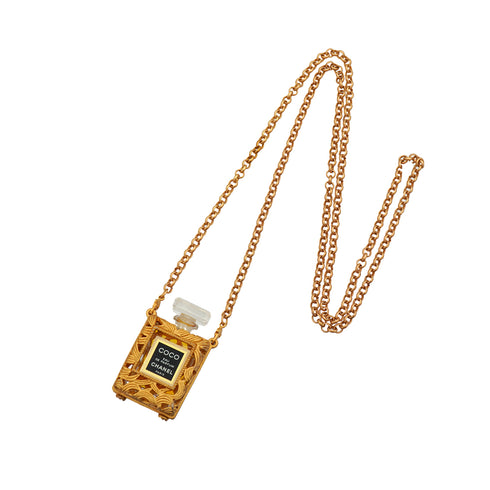 VINTAGE CHANEL NECKLACE PERFUME COCO GOLD ACCESSORY 90335011