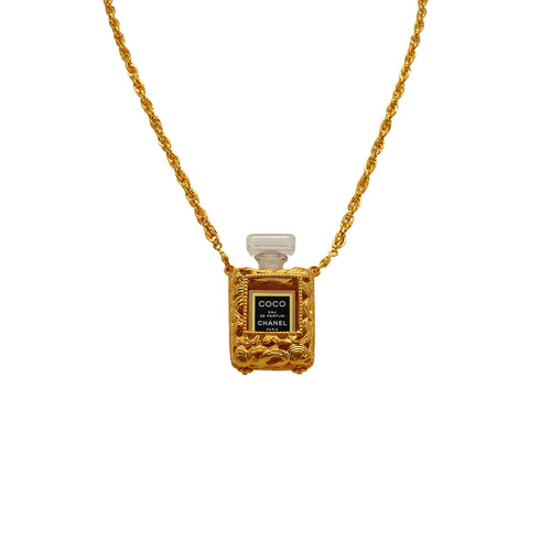 VINTAGE CHANEL NECKLACE PERFUME COCO GOLD ACCESSORY 90338379
