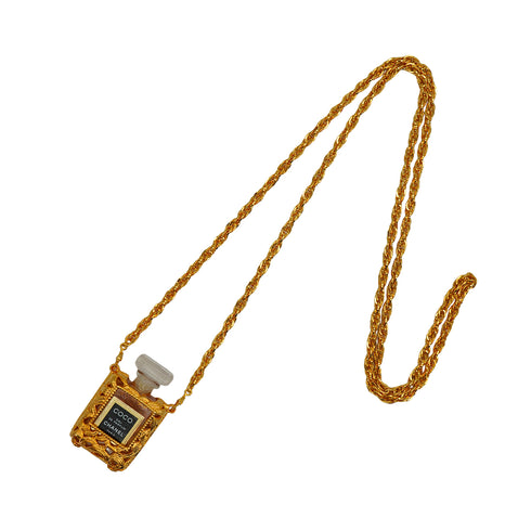VINTAGE CHANEL NECKLACE PERFUME COCO GOLD ACCESSORY 90338379