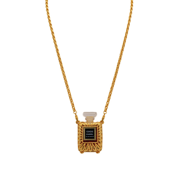 VINTAGE CHANEL NECKLACE PERFUME GOLD ACCESSORY 90323152