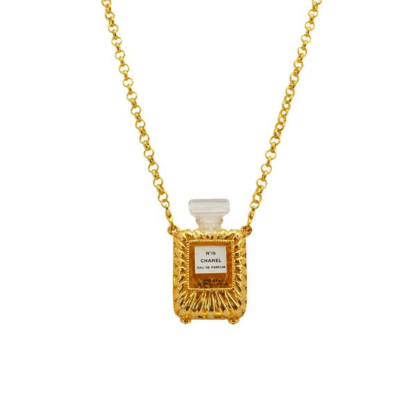 VINTAGE CHANEL NECKLACE PERFUME NO.19 GOLD ACCESSORY 90334239