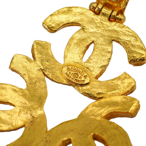 VINTAGE CHANEL NECKLACE TRIPLE COCOMARK GOLD ACCESSORY 94A 90339130