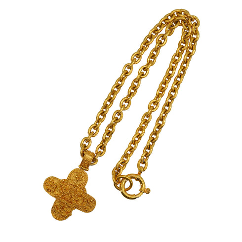 VINTAGE CHANEL NECKLACE TRIPLE COCO GOLD ACCESSORY 94A 90348346