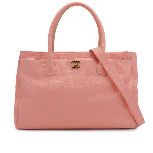 VINTAGE CHANEL NEO EXECUTIVE TOTE SHOULDER BAG PINK LEATHER GOLD HARDWARE 90325794
