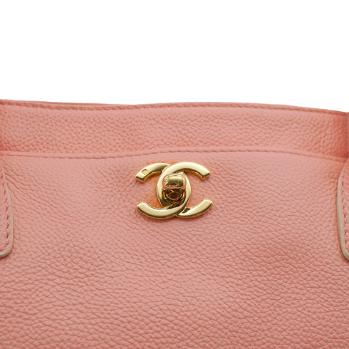 VINTAGE CHANEL NEO EXECUTIVE TOTE SHOULDER BAG PINK LEATHER GOLD HARDWARE 90325794