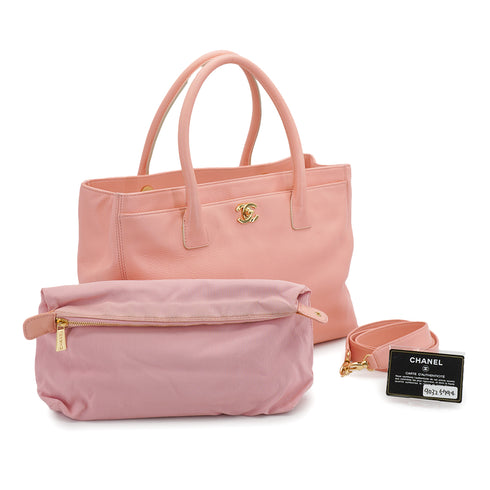VINTAGE CHANEL NEO EXECUTIVE TOTE SHOULDER BAG PINK LEATHER GOLD HARDWARE 90325794