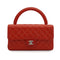 VINTAGE CHANEL PARENT-CHILD BAG PARENTS ONLY RED LAMB SKIN SILVER HARDWARE 90335317