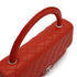 VINTAGE CHANEL PARENT-CHILD BAG PARENTS ONLY RED LAMB SKIN SILVER HARDWARE 90335317