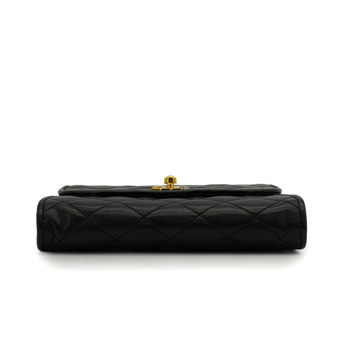 VINTAGE CHANEL PARIS LIMITED EDITION MATELASSE CHAIN SHOULDER BAG BLACK LAMB SKIN GOLD HARDWARE 90343958