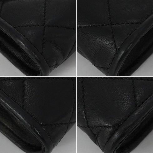 VINTAGE CHANEL PARIS LIMITED EDITION MATELASSE CHAIN SHOULDER BAG BLACK LAMB SKIN GOLD HARDWARE 90343958