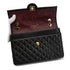 VINTAGE CHANEL PARIS LIMITED EDITION MATELASSE CHAIN SHOULDER BAG BLACK LAMB SKIN GOLD HARDWARE 90328929