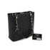 VINTAGE CHANEL PST CHAIN TOTE BAG BLACK CAVIAR SKIN SILVER HARDWARE 90327085