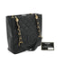 VINTAGE CHANEL PST CHAIN TOTE BAG BLACK CAVIAR SKIN GOLD HARDWARE 90344088