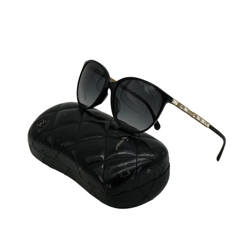 VINTAGE CHANEL RHINESTONE COCOMARK SUNGLASSES GOLD EYEWEAR 90340543