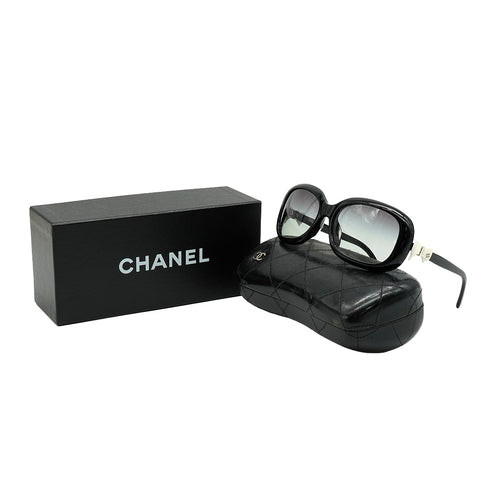 VINTAGE CHANEL RIBBON COCOMARK SUNGLASSES BLACK WHITE EYEWEAR 90340367